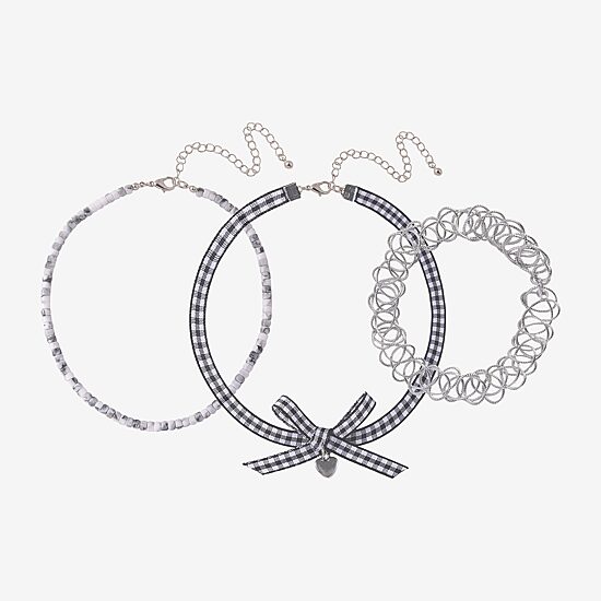 Arizona Gingham Womens Bow 3-pc. Necklace Set