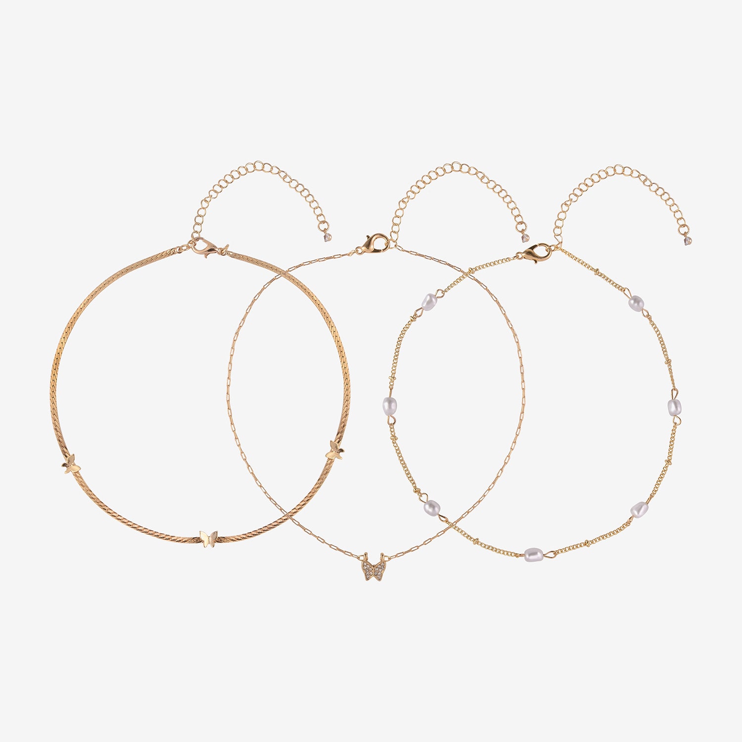 Arizona Gold Tone Womens Butterfly 3-pc. Necklace Set