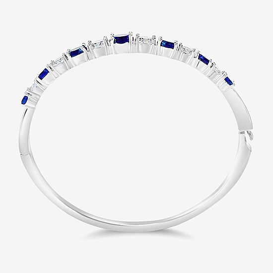 Sparkle Allure Graduating Womens Cubic Zirconia Pure Silver Over Brass Bangle Bracelet