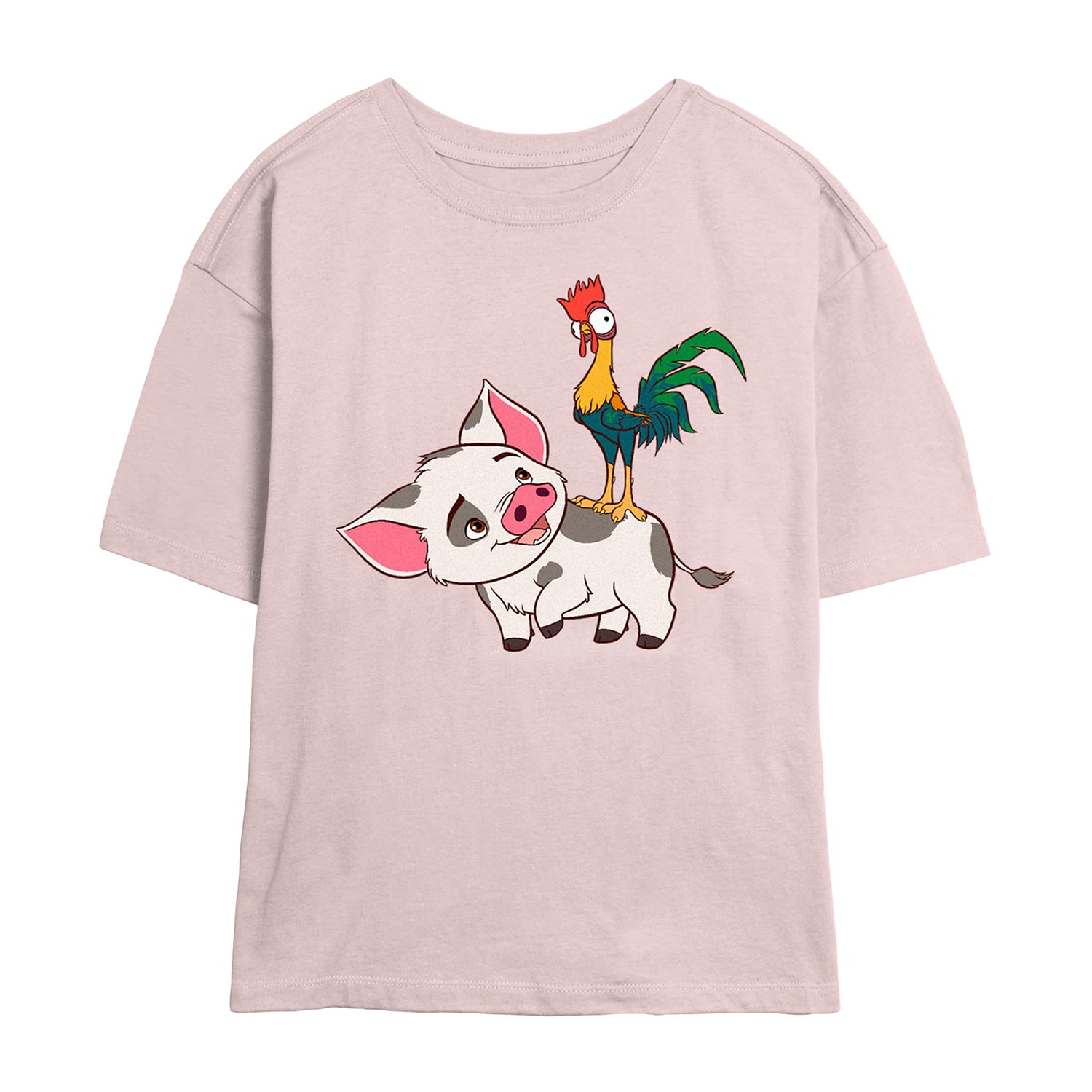 Moana Pua And Hei Tee Womens Juniors Crew Neck Short Sleeve Regular Fit Graphic T-Shirt