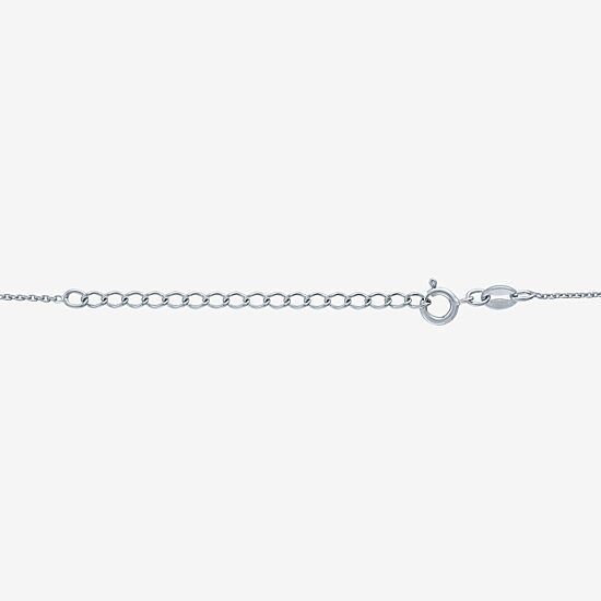 (G-H / I1-I2) Womens 1/10 CT. T.W. Lab Grown White Diamond Sterling Silver Heart 16 Inch Pendant Necklace