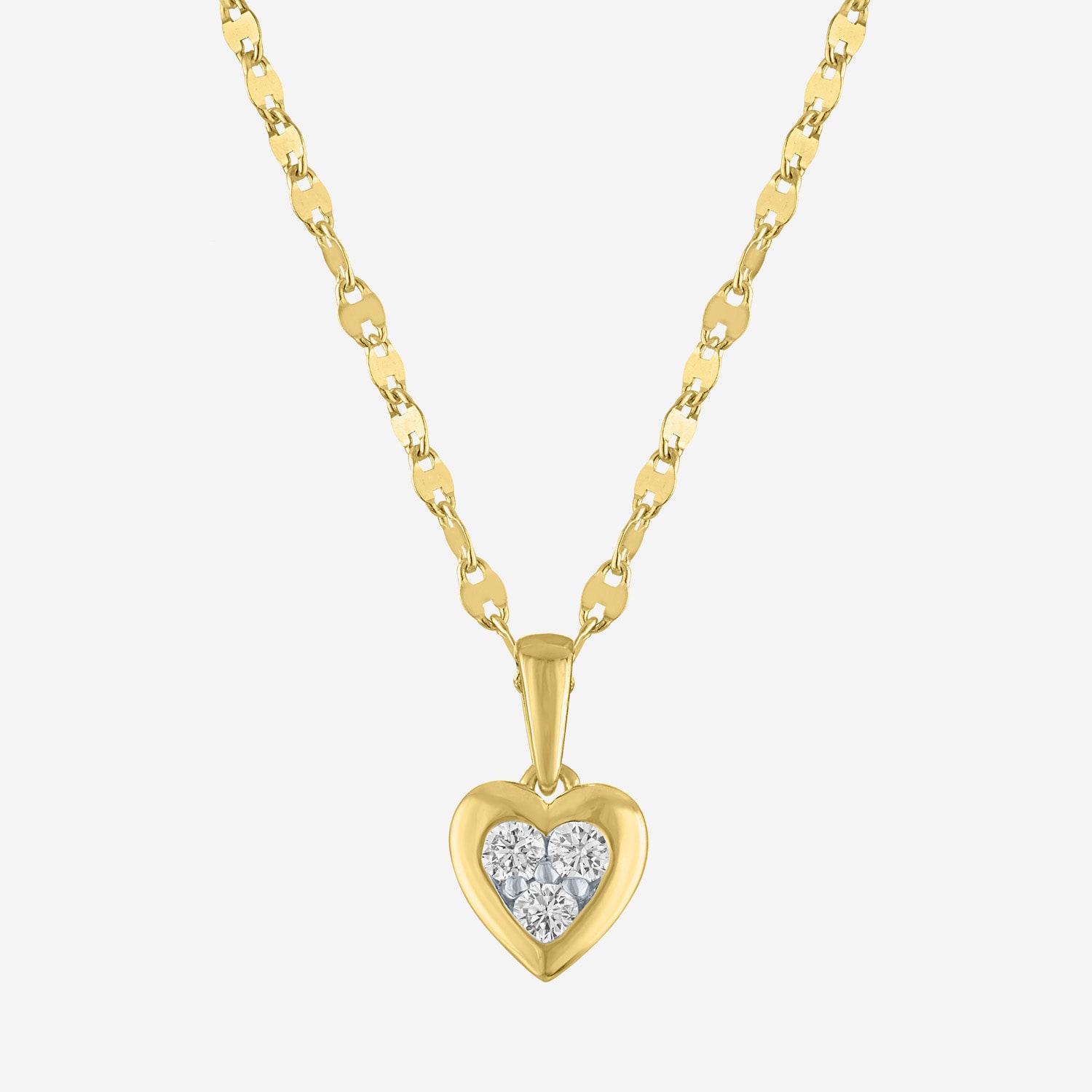 Diamond Addiction (G-H / I1-I2) Womens 1/5 CT. Lab Grown White Diamond 14K Gold Over Silver Sterling Silver Heart 18 Inch Pendant Necklace
