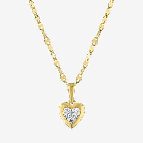 Diamond Addiction (G-H / I1-I2) Womens 1/5 CT. Lab Grown White Diamond 14K Gold Over Silver Sterling Silver Heart 18 Inch Pendant Necklace, One Size