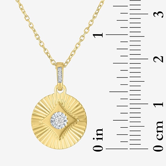 Diamond Addiction (G-H / I1-I2) Womens Diamond Accent Lab Grown White Diamond 14K Gold Over Silver Round 16 Inch Pendant Necklace