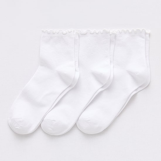 Mixit Lettuce Edge Womens 3 Pair Quarter Ankle Socks