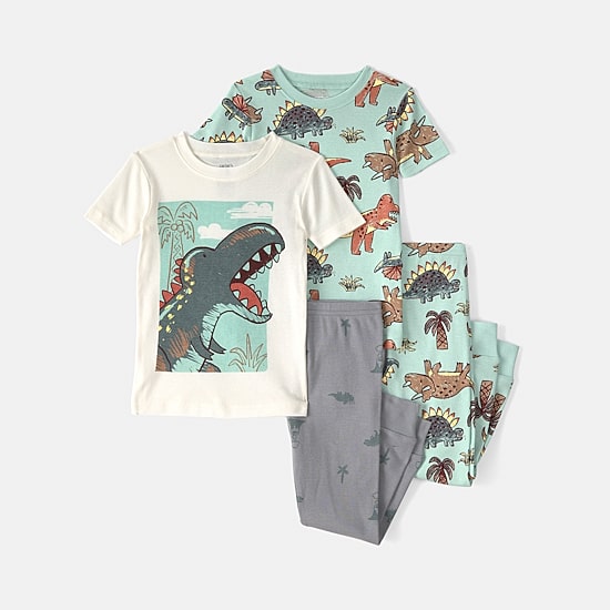 Carter's Toddler Boys Round Neck Short Sleeve 4-pc. Pajama Set