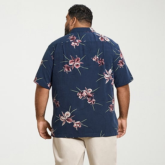 Van Heusen Weekend Mens Short Sleeve Big and Tall Camp Shirt