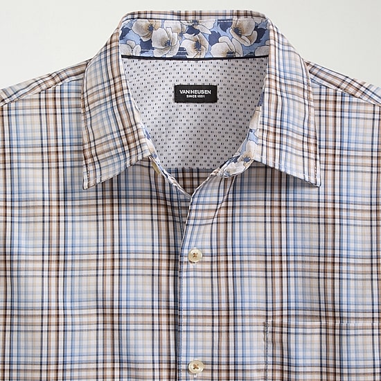 Van Heusen Originals Mens Short Sleeve Regular Fit Wrinkle Free Big and Tall Button-Down Shirt