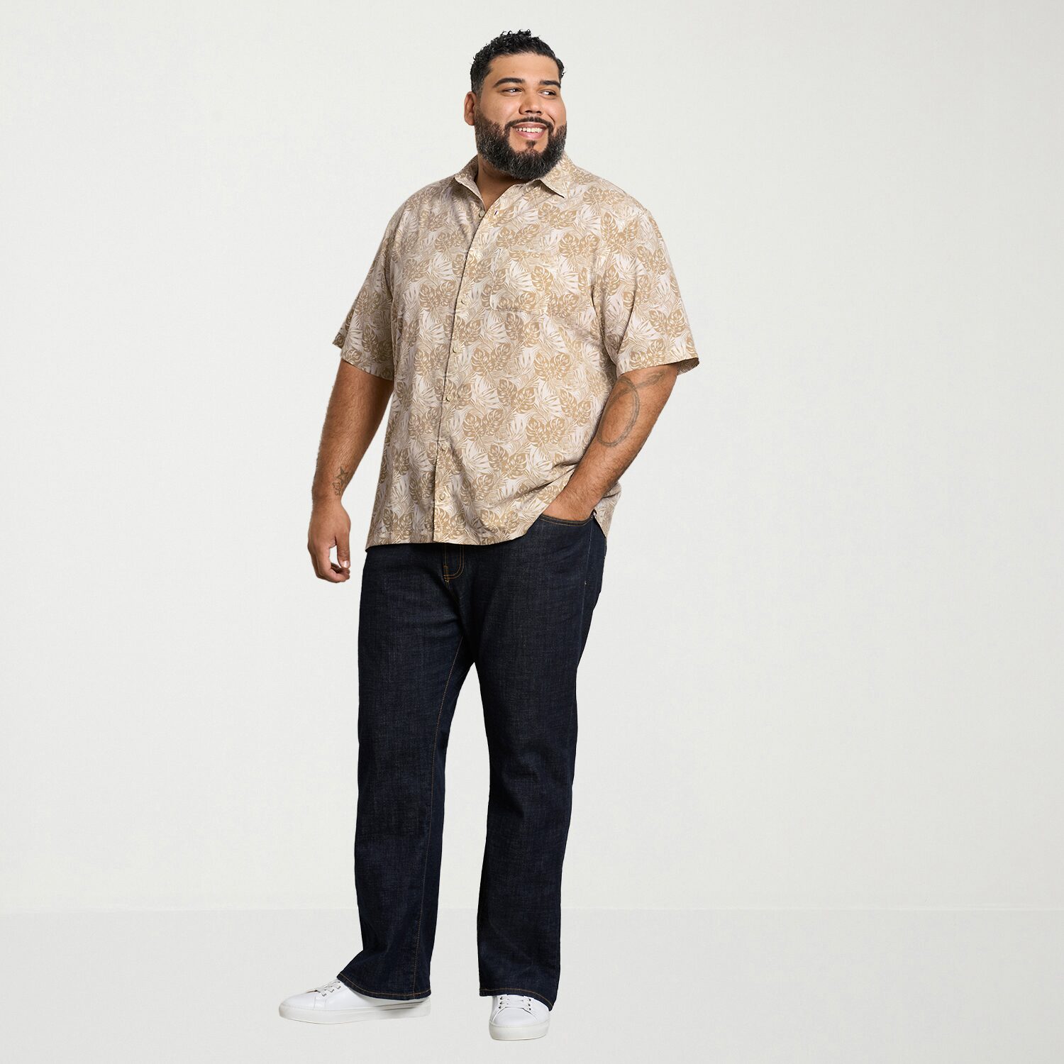 Van Heusen Weekend Mens Short Sleeve Big and Tall Camp Shirt