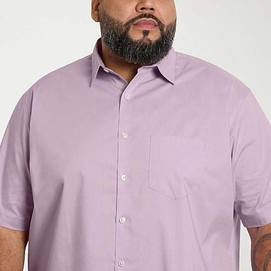 Van Heusen Everyday Defense Stain Shield Mens Short Sleeve Regular Fit Wrinkle Free Big and Tall Button-Down Shirt