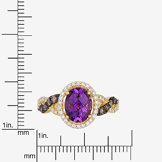 Le Vian® Grand Sample Sale™ Ring featuring 1 1/2 cts of Grape Amethyst™  1/4 cts. Chocolate Diamonds®, 1/4 cts. Nude Diamonds™ set in 14K Honey Gold™