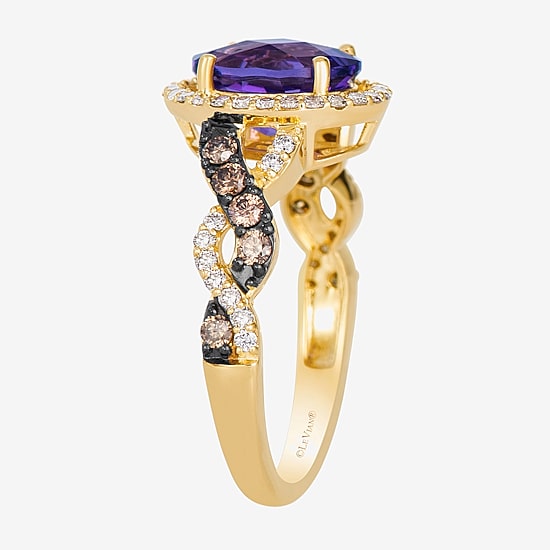 Le Vian® Grand Sample Sale™ Ring featuring 1 1/2 cts of Grape Amethyst™  1/4 cts. Chocolate Diamonds®, 1/4 cts. Nude Diamonds™ set in 14K Honey Gold™