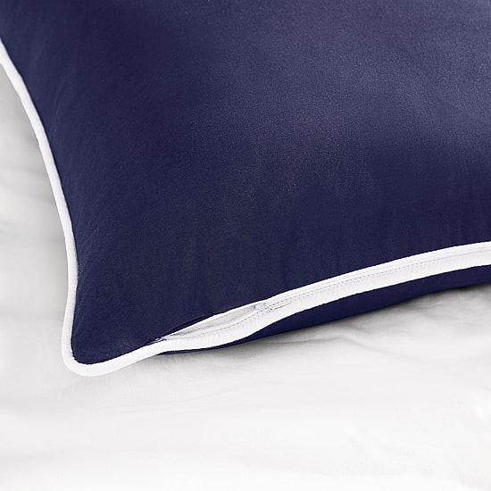 Brooklyn Loom Contrast Piped Solid Rectangular Throw Pillow