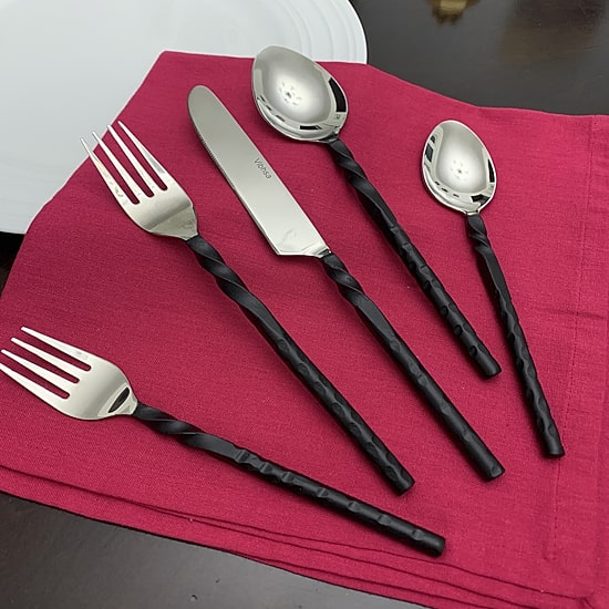 Vibhsa Black 20-pc. Flatware Set