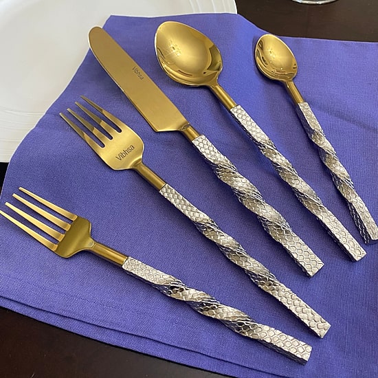 Vibhsa Silver Oranated 20-pc. Flatware Set