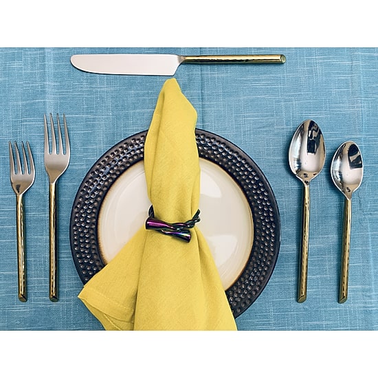 Vibhsa Golden Hammared 20-pc. Flatware Set