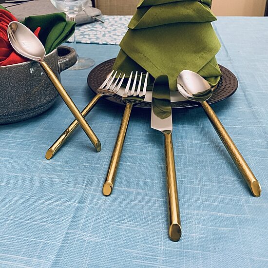 Vibhsa Golden Hammared 20-pc. Flatware Set