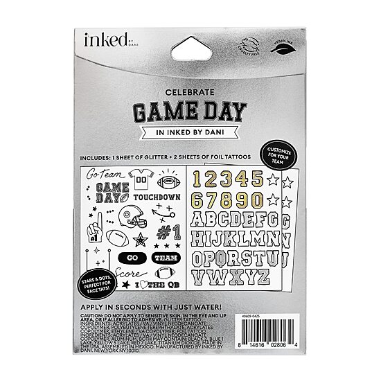 Inked By Dani Game Day Temporary Tattoo Kit