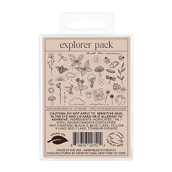 Inked By Dani Explorer Temporary Tattoo Pack
