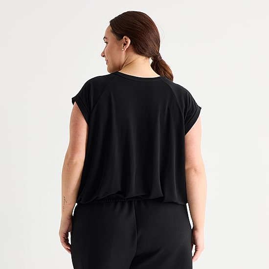 Stylus Womens Plus Crew Neck Short Sleeve T-Shirt