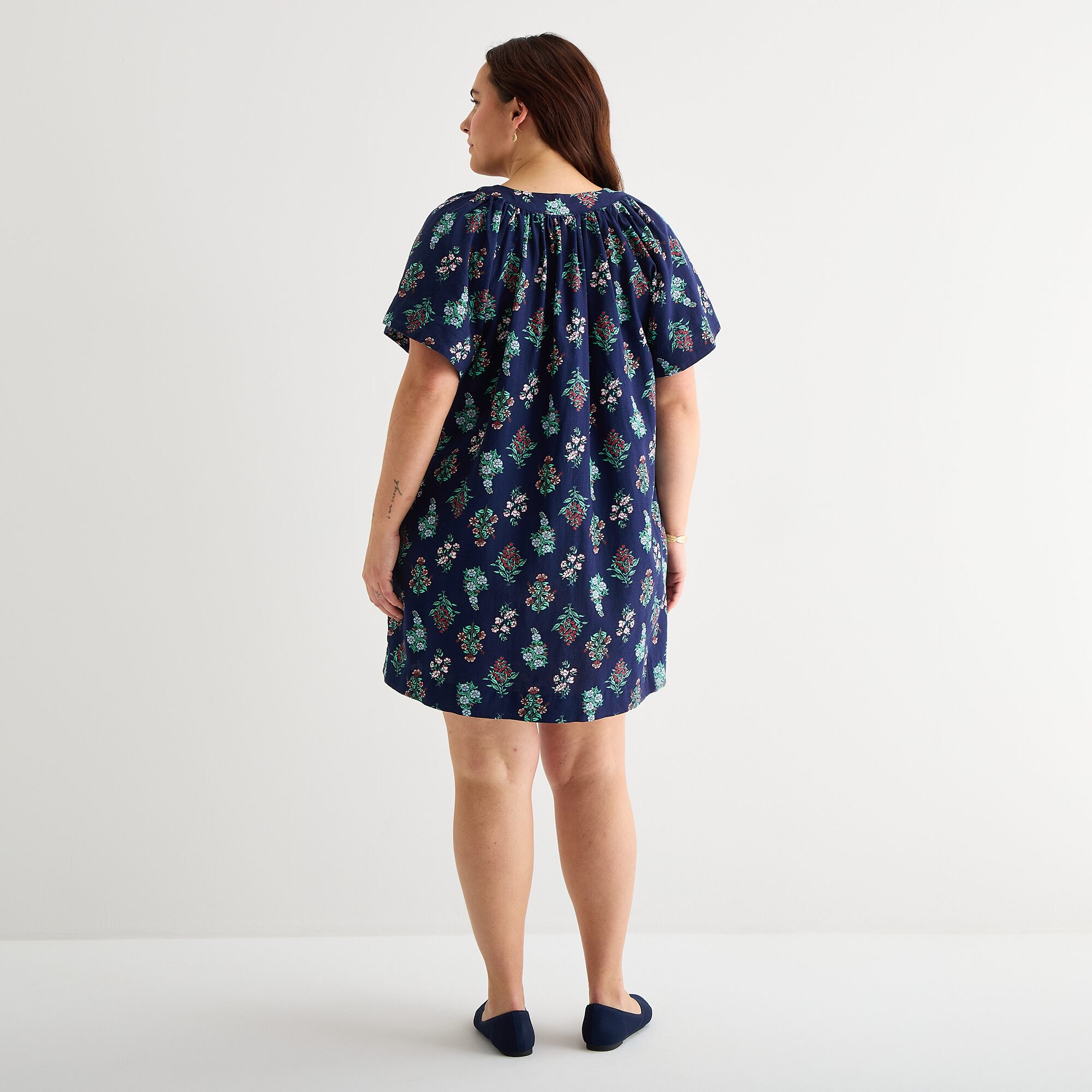 St. John's Bay Womens Plus Split Crew Neck Short Sleeve Sheath Dress