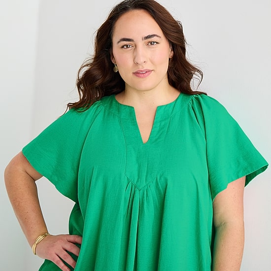 St. John's Bay Womens Plus Split Crew Neck Short Sleeve Sheath Dress