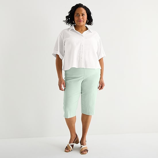 Liz Claiborne Lisa Womens Plus Straight Capri Pant