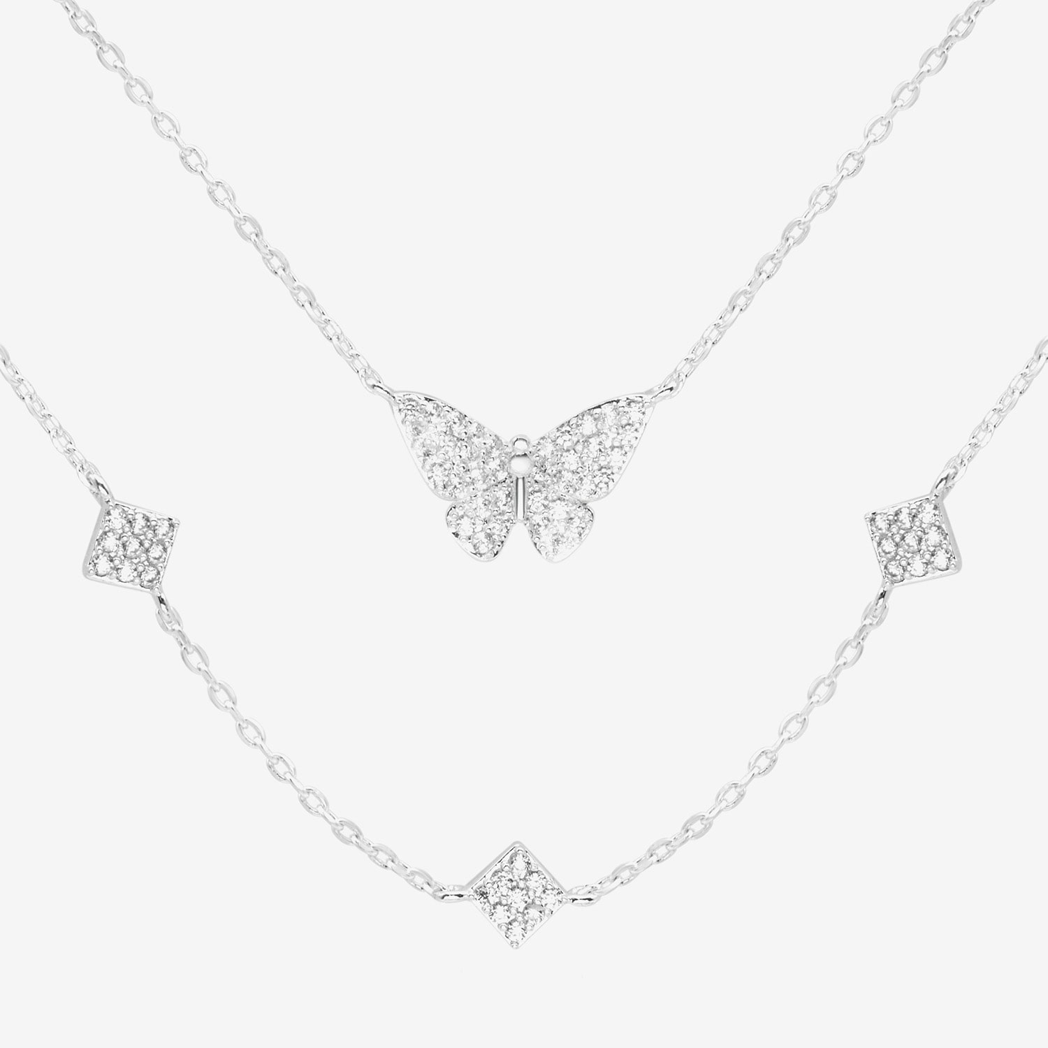 Sparkle Allure Womens Cubic Zirconia Pure Silver Over Brass Butterfly 2-pc. Jewelry Set