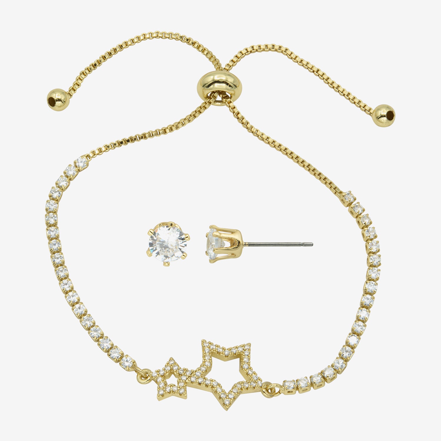 Sparkle Allure Womens Cubic Zirconia 14K Gold Over Brass Star 2-pc. Jewelry Set