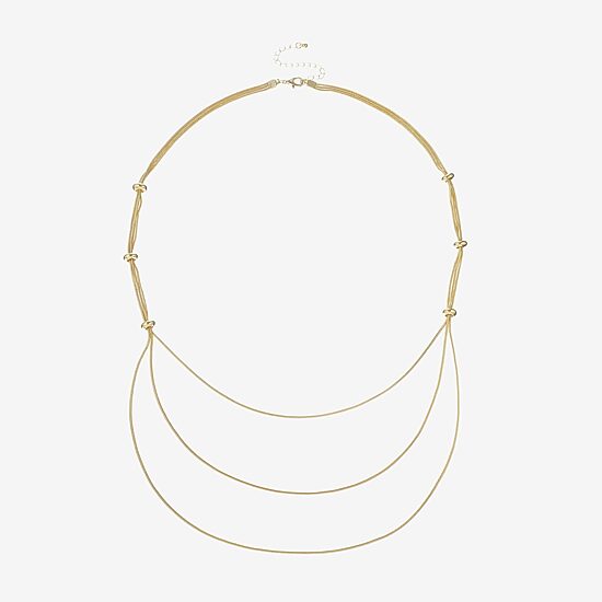 Bold Elements Gold Tone Womens 36 Inch Chain Necklace