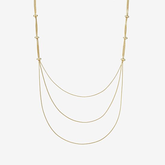 Bold Elements Gold Tone Womens 36 Inch Chain Necklace