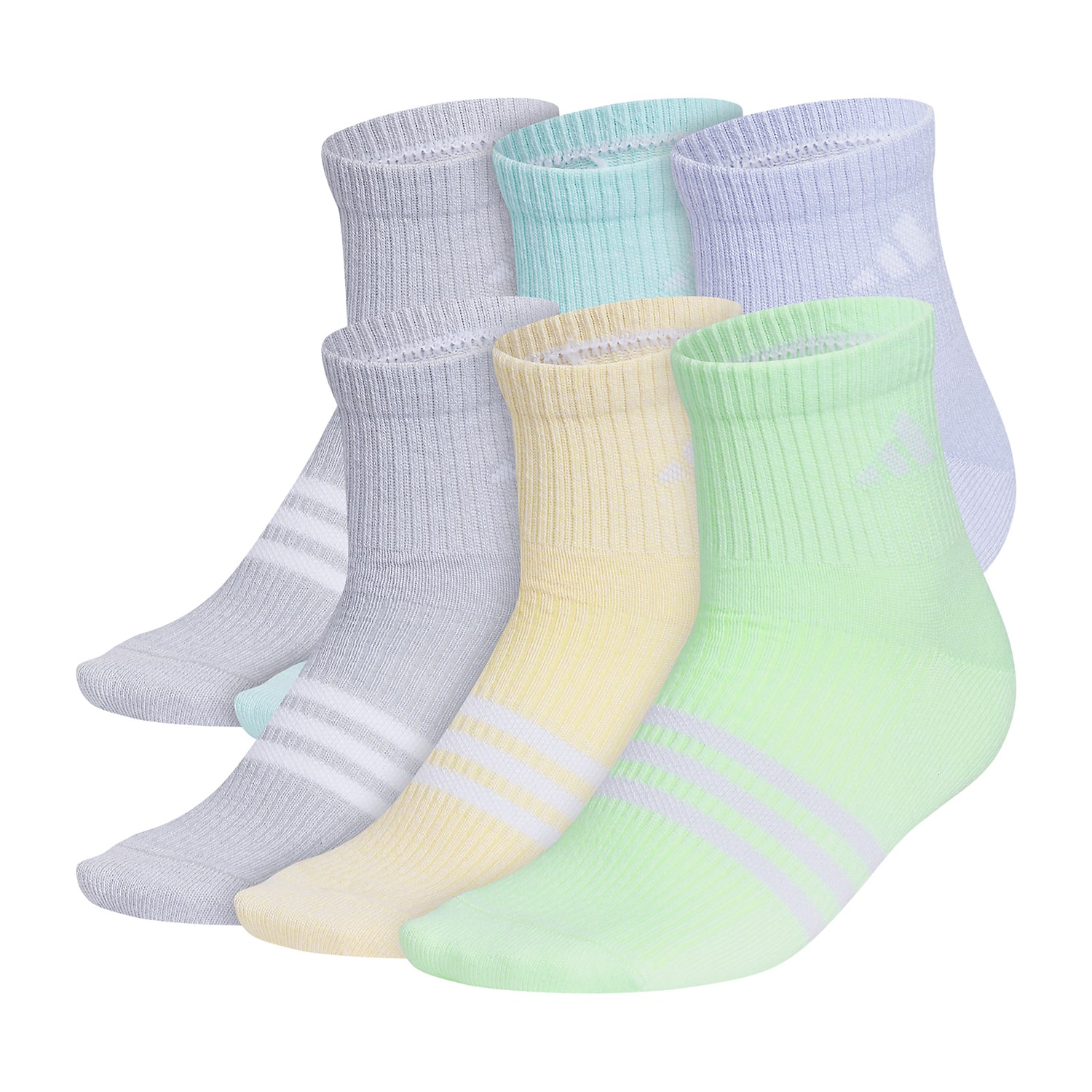 adidas Little & Big Girls 6 Pair Quarter Socks