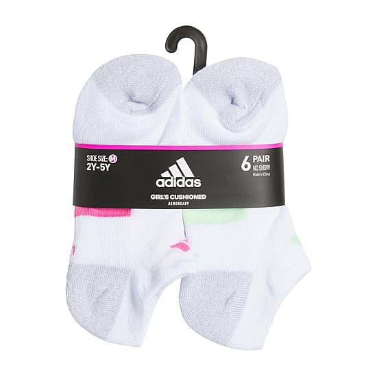 adidas Little & Big Kid Girls 6 Pair No Show Socks