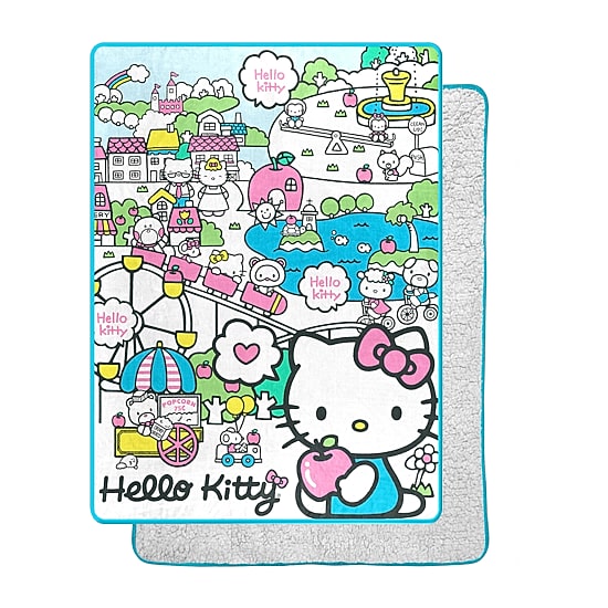 Northwest Hello Kitty Cute World Sherpa Midweight Throw