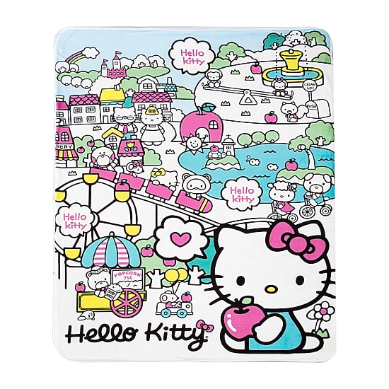 Northwest Hello Kitty Cute World Sherpa Midweight Throw