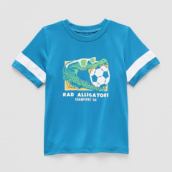Okie Dokie Active Mesh Toddler & Little Boys Crew Neck Short Sleeve Regular Fit Graphic T-Shirt