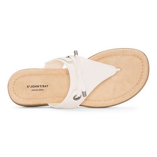 St. John's Bay Womens Arden T-Strap Flat Sandals