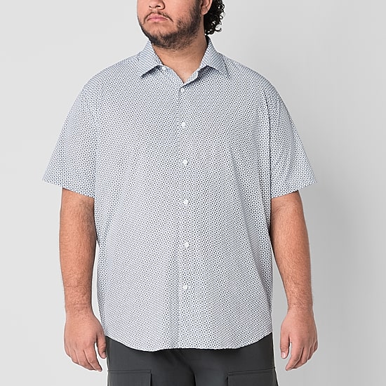 Stylus Mens Short Sleeve Classic Fit Big and Tall Button-Down Shirt