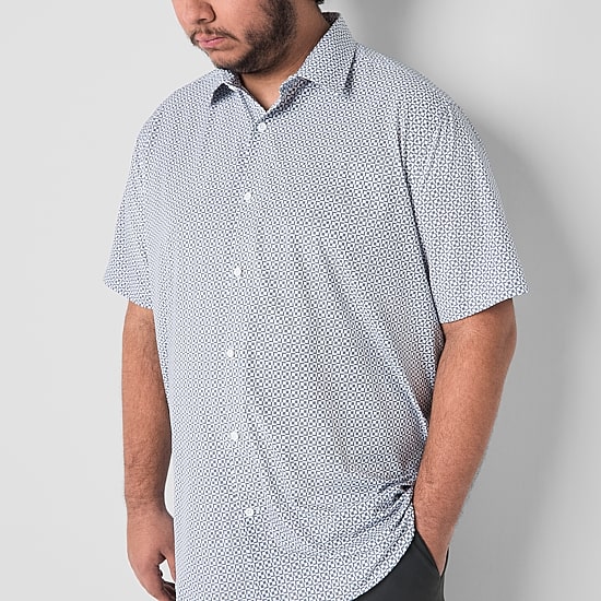 Stylus Mens Short Sleeve Classic Fit Big and Tall Button-Down Shirt