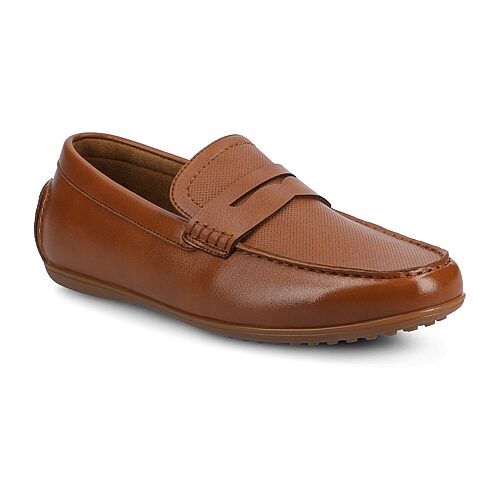 Vance Co Yates Mens Round Closed Toe Loafers, 10 Medium, Brown
