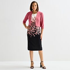 jcpenney pink floral dress It's a FLORIAL Day!! : Neck 3/4 Sleeve Raglan Floral Fit + Flare Dress  from @jcpenney Designer: Melonie T   #jcpenney #florial #fashion  #fashionista
