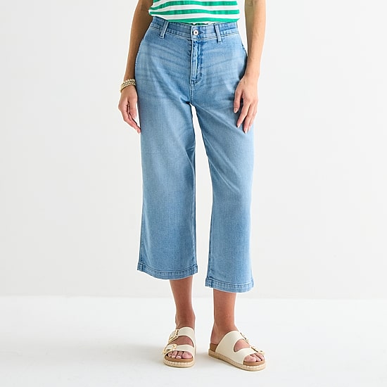 St. John's Bay Womens Tall High Rise Wide Leg Jean