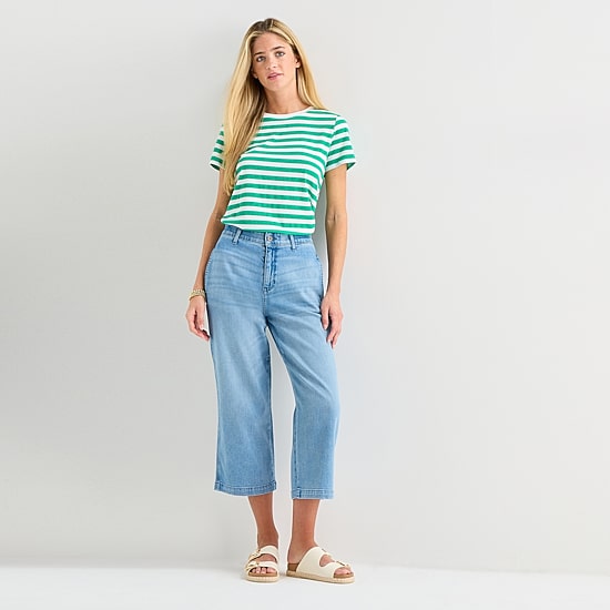 St. John's Bay Womens Tall High Rise Wide Leg Jean