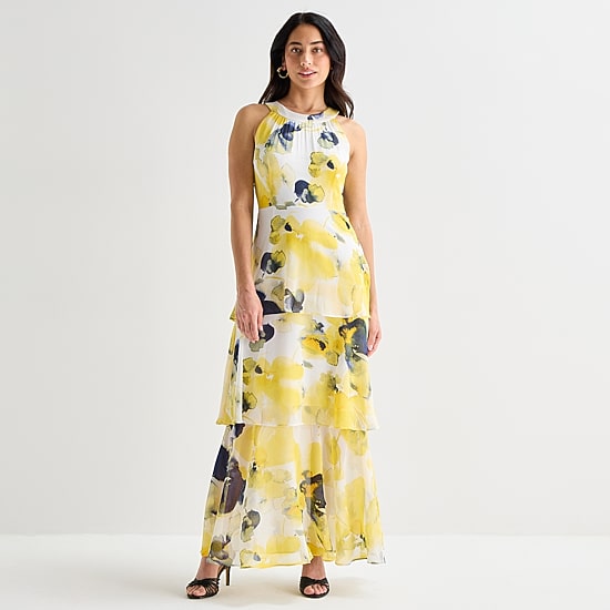 Marc New York Womens Halter Neck Sleeveless Maxi Dress