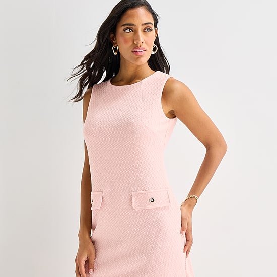Marc New York Womens Round Neck Sleeveless Sheath Dress