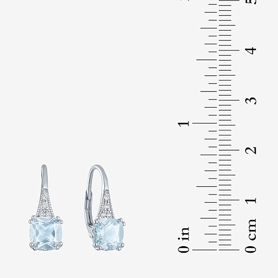 Gemstone Sterling Silver Cushion Drop Earrings