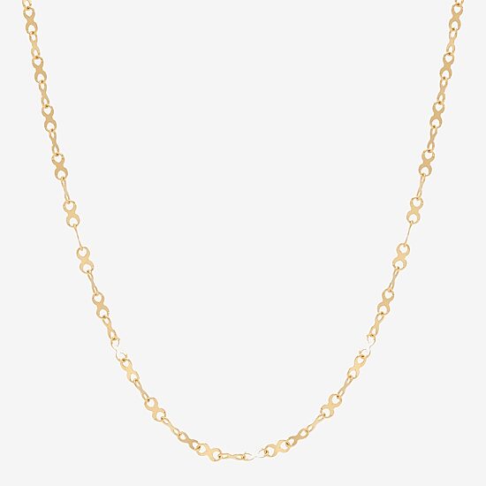 Made in Italy Womens 10K Gold 18 Inch Link Chain Necklace