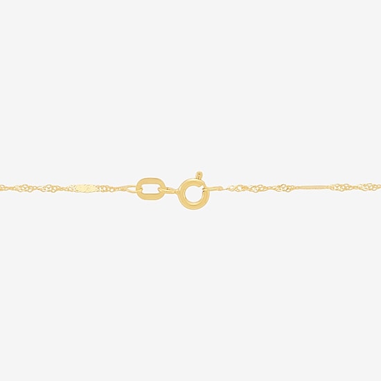 Made in Italy Womens 10K Gold 18 Inch Singapore Chain Necklace