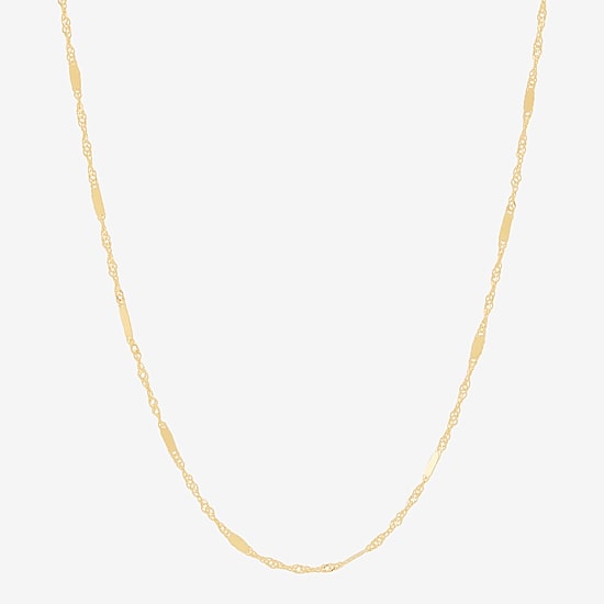 Made in Italy Womens 10K Gold 18 Inch Singapore Chain Necklace