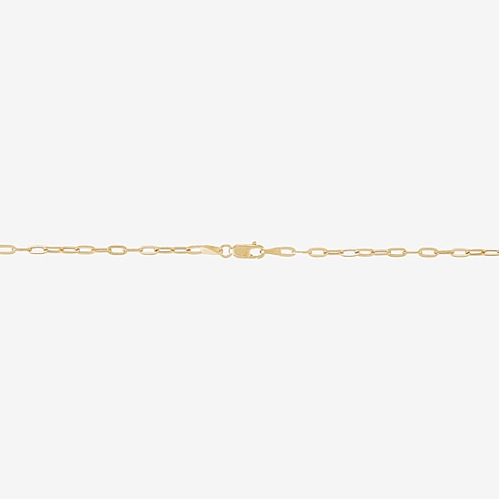 Made in Italy Womens 10K Gold 18 Inch Paperclip Chain Necklace